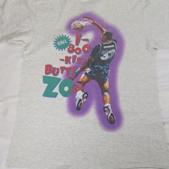 VTG 1980s/90s NIKE Alonzo Mourning Shirt T-Shirt Sz LG - Picture 5 of 8